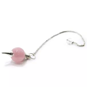Biolocation pendulum made of rose quartz.