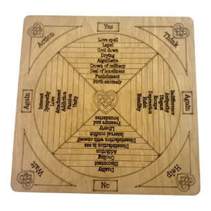 Table for working with the love magic pendulum, English, light (26×26×0.8 cm)