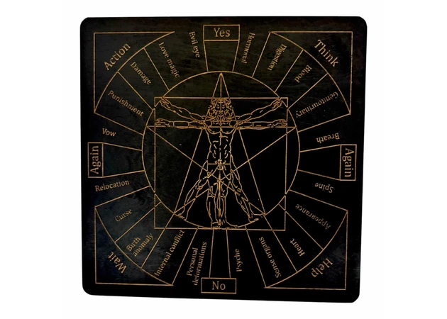 Фото 1 - Table for working with a pendulum Magic effects, in English, dark (26×26×0.8 cm)