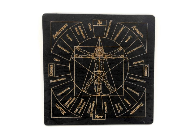Фото 1 - Table for working with a pendulum Magic actions dark (18x18x0.4 cm)