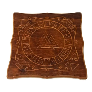 Runic altar Exclusive (29×29×1.8 cm), solid wood, carving