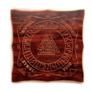 Runic altar Exclusive Ukrainian language (29×29×1.8 cm), solid wood, carving