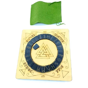 Runic set: dark runes with a light altar in the Ukrainian language and a pouch