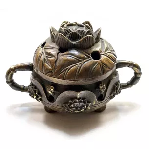 Lotus bronze incense burner (12x8x8 cm)