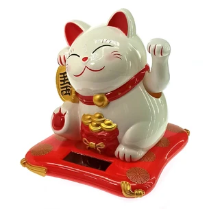 Maneka-neko cat on a solar battery (17x16x14 cm)