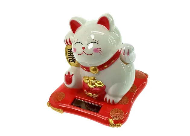 Фото 1 - Maneka-neko cat on a solar battery (7.5x7x6.5 cm)