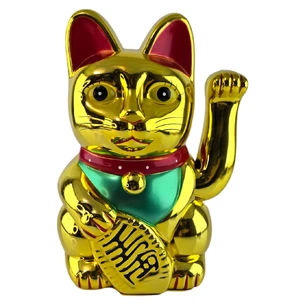 Кошка Манеки-неко машет лапой Золотая Лапка пластик (25,5х18х14 см)