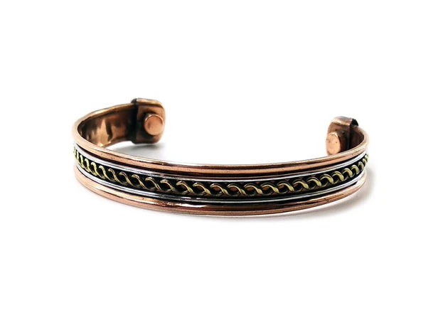 Фото 1 - Braided copper bracelet with magnets (7.5x5.5x1 cm)