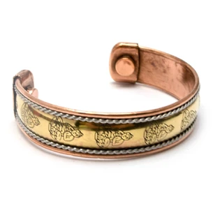 Copper bracelet with Buddha magnets (№2)