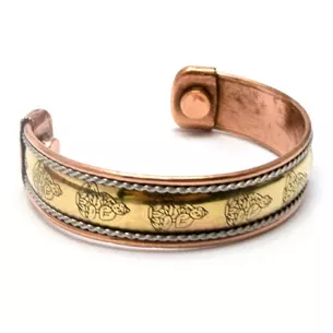 Copper bracelet with Buddha magnets (№2)