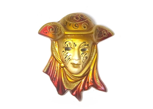 Фото 1 - Mask ceramic Venice gold (12.5x11x5 cm) (pack of 6 pcs.)