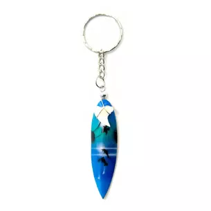Keychain (I) Surfboard with shark tooth (24 pcs/pack)