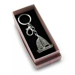 Keychain with rhinestones Sailboat