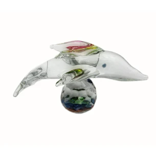 Crystal dolphin on a layer (6x4x4 cm)