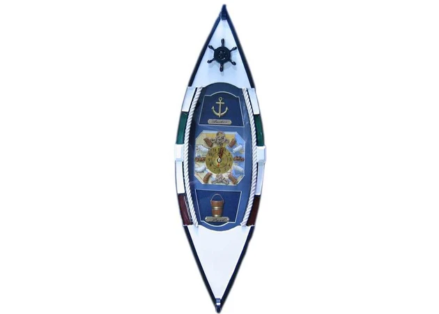 Фото 1 - Key holder Boat with clocks (49.5x15x10 cm) (J49615A-HM496152-BS)