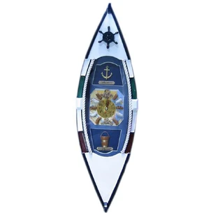Key holder Boat with clocks (49.5x15x10 cm) (J49615A-HM496152-BS)