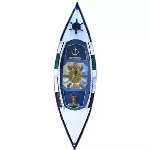 Key holder Boat with clocks (49.5x15x10 cm) (J49615A-HM496152-BS)