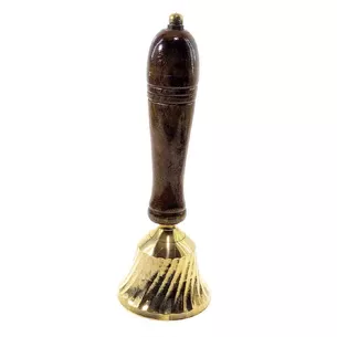 Bronze bell with a wooden handle (18x6.5x6.5 cm)