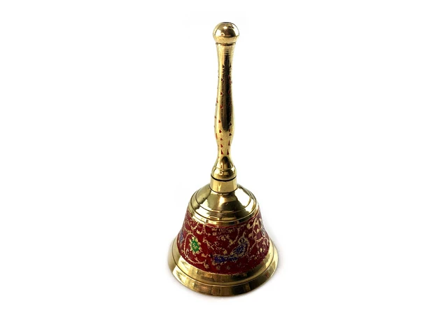 Фото 1 - Bell with a handle with a pattern of bronze Birds on a red background (12.5x6 cm)