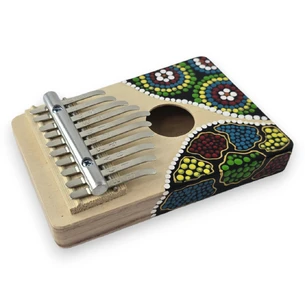 Kalimba with Indonesian painting Melodic Exotica (17x11, 7x2, 5 cm)