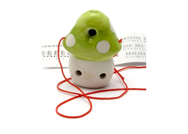 Фото 1 - Ceramic whistle Mushroom green (8.5x6x4 cm)