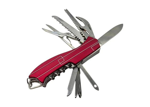 Фото 1 - Folding knife with a set of multitool tools red (10 in 1) (9.5 cm)