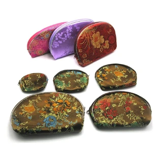 Cosmetic bags with embroidery (set of 5 pcs) (20x14x3 cm)