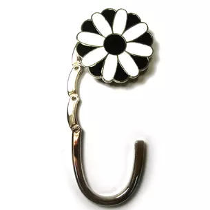 Bag holder for women's handbag Flower-Lock black and white (6x4x1.5 cm)