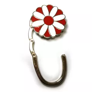 Bag holder for women's handbag Flower-Lock red and white (6x4x1.5 cm)