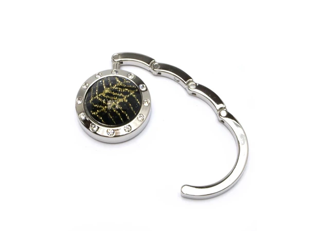 Фото 1 - Bag holder for women's handbag Crystal black and gold with rhinestones