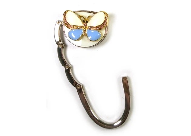 Фото 1 - Bag holder for women's handbag Butterfly-Lock white-purple (6.5x4.5x1.5 cm)