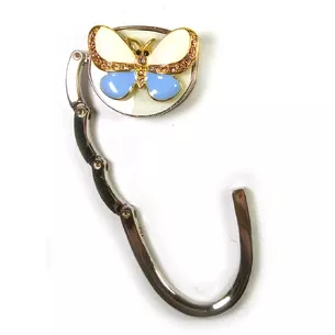 Bag holder for women's handbag Butterfly-Lock white-purple (6.5x4.5x1.5 cm)