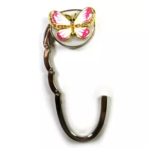 Bag holder for women's handbag Butterfly-Lock white-red (6.5x4.5x1.5 cm)