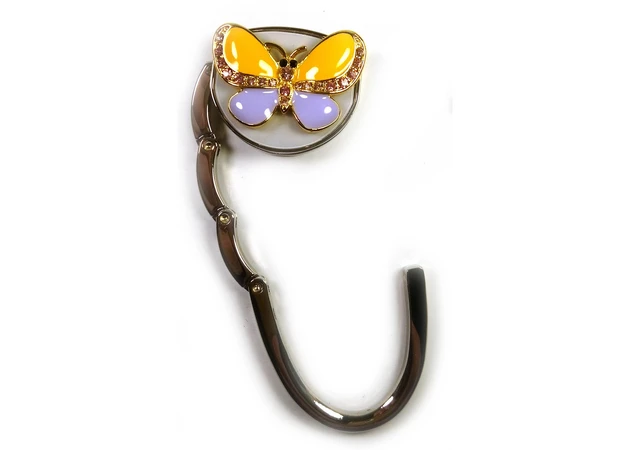 Фото 1 - Bag holder for women's handbag Butterfly-Lock yellow-violet (6.5x4.5x1.5 cm)