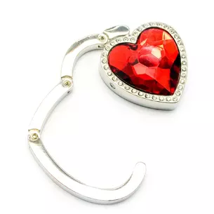 Bag holder for women's handbag Red heart