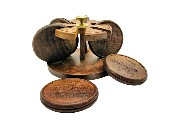 Фото 1 - Rosewood round cup holder Petals (18x18x10 cm) (COSTER MELAN)