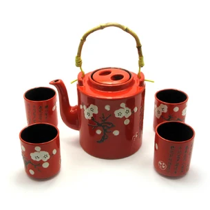 Ceramic service (kettle, 4 bowls) (teapot 1100 ml bowl 125 ml) (28x16x12 cm)