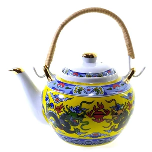 Чайник фарфор з бамбуковою ручкою (750мл.) (TPR1007-6) Дракони