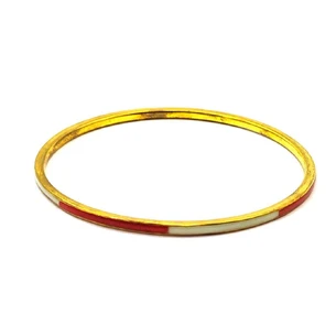 Copper bracelet with white-brown bone inserts (d-7 cm, width 4 mm)