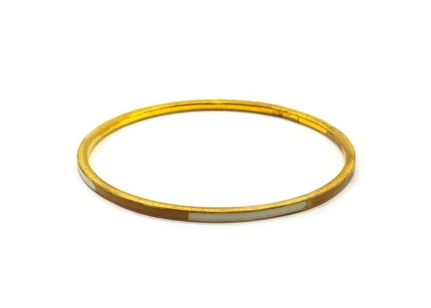 Фото 1 - Copper bracelet with white-gold bone inserts (d-7 cm, width 4 mm)