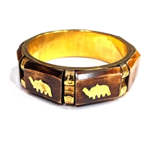 Copper bracelet with elephant bone inserts