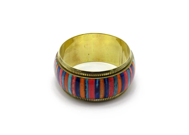 Фото 1 - Copper bracelet with colored inserts (d-7.5 cm)
