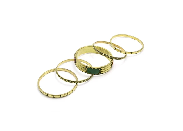 Фото 1 - Copper bracelets with stones (no. 5 pcs) (d-7 cm)