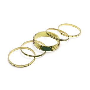 Copper bracelets with stones (no. 5 pcs) (d-7 cm)