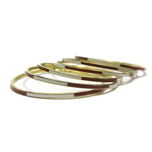 Copper bracelets with bone inserts (number 6 pcs.)