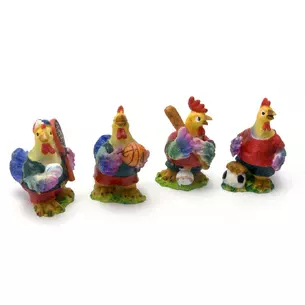 Rooster sportsman polymer (4 pcs/pack) (5x4x3.5 cm)