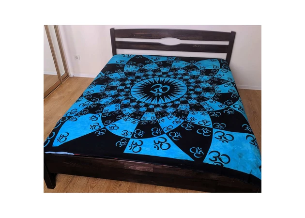 Фото 1 - Blue OM cotton bedspread (230x205 cm)