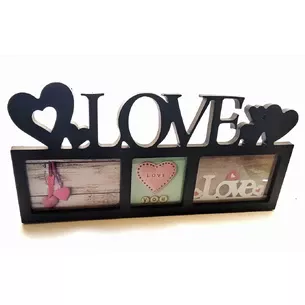 Photo frames (3 photos) (photo 14.5x10 cm 10x10 cm) (43.5x21.5x1.5 cm)
