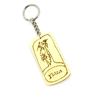 Keychain (I) bamboo Ibiza