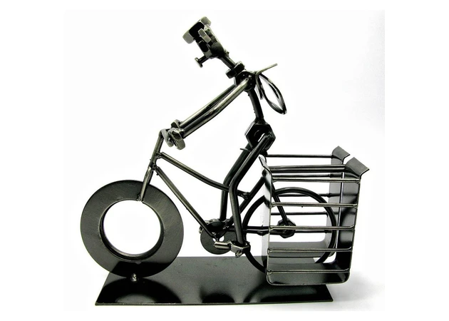 Фото 1 - Techno-art pen holder Bicyclist metal (19x21x7.5 cm)